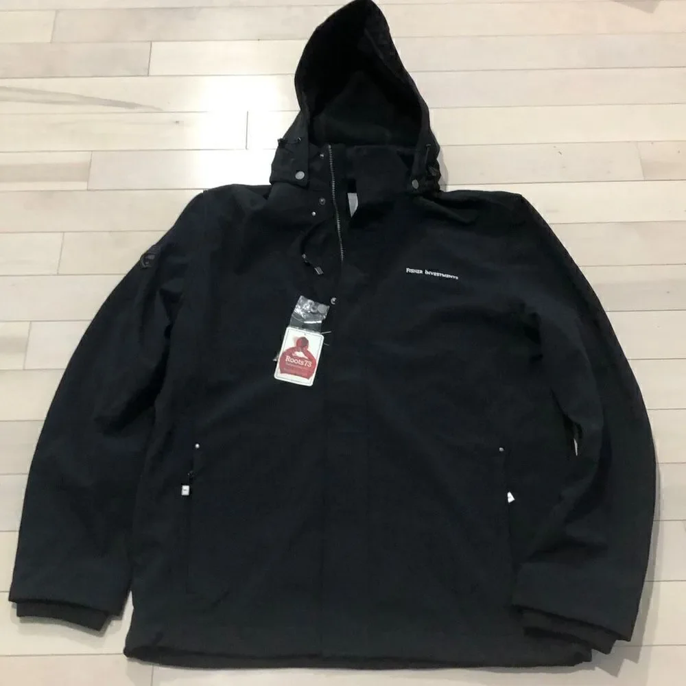 Roots73 Men's Elkpoint Full Zip Softshell Autumn Jacket Black Size 2XL NWT